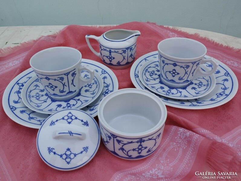 Porcelain breakfast set for 2 with Immortelle pattern, 9 pieces