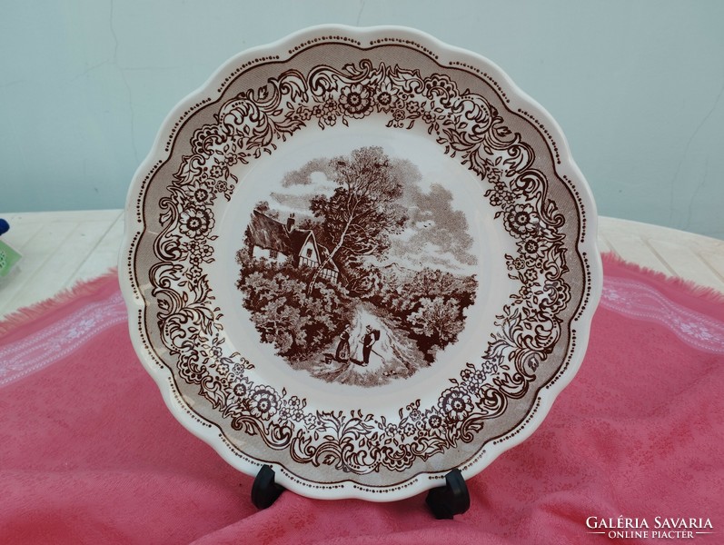 Rare Italian scene porcelain large flat plate