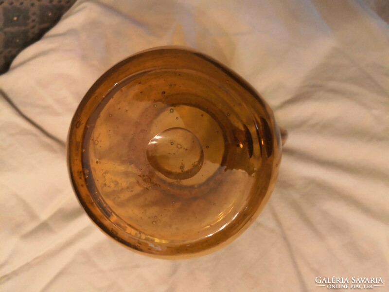 Borostyán buborékos vintage üveg kancsó