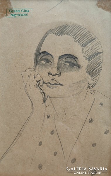 Gyenes gitta ( 1888 - 1960 ) girl in polka dot blouse