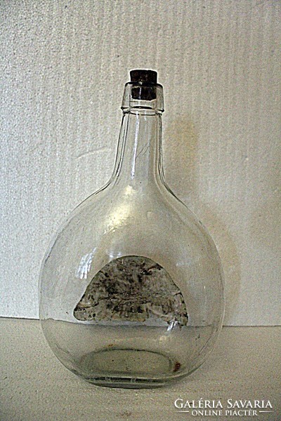 Old large wine bottle of Villány Merlot