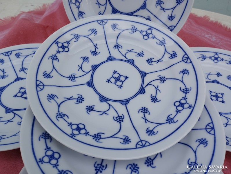 6 Pcs. Porcelain cake plate with Immortelle pattern