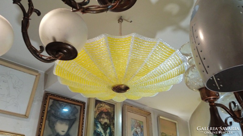 Vintage chandelier from the 70s, 60 cm long, for living room. Glass