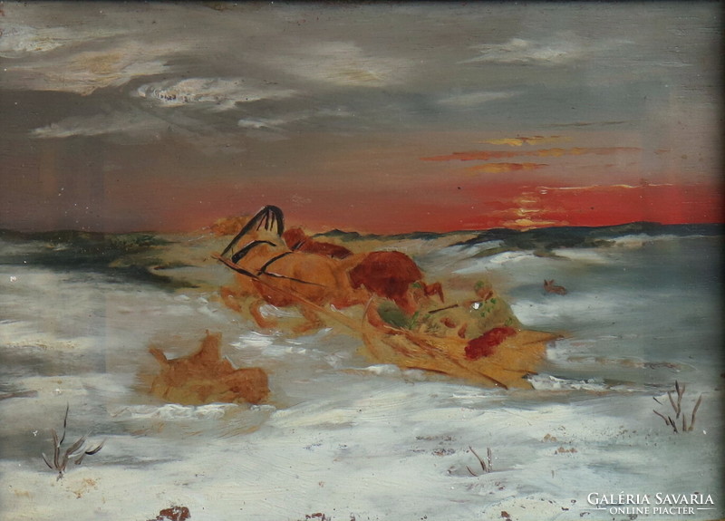 Farkastámadás, XIX. sz. valószínűleg orosz festő