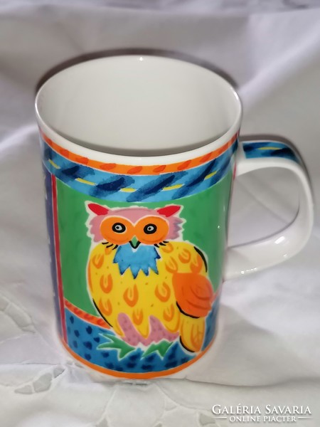 English, owl print porcelain, jane brookshaw design tea cup, mug