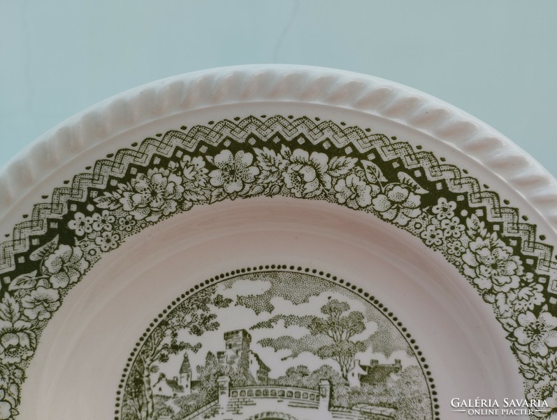 Jelenetes porcelán mély tányér