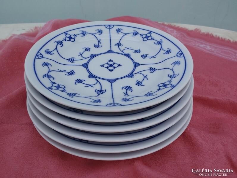 6 Pcs. Porcelain cake plate with Immortelle pattern