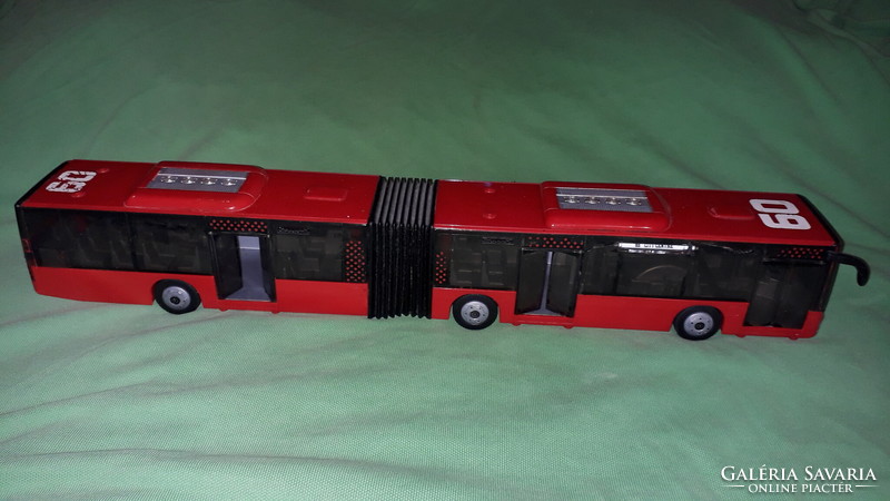 Nagyon szép REALTOY piros plasztik csuklós busz 45 cm a képek szerint