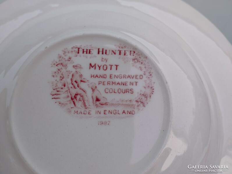 Jelenetes angol porcelán mély tányér