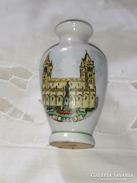 A rare Pécs souvenir from Bodrogkeresztúr, a violet vase