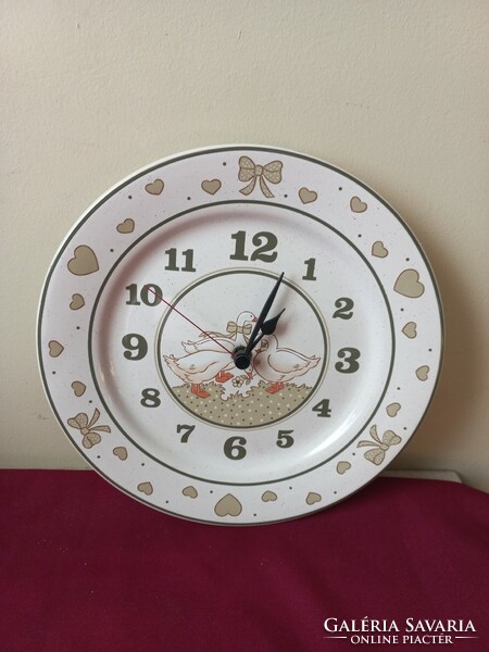 Faience wall plate clock