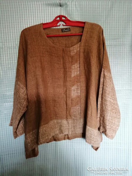 56-Os, marc abbas 100% linen, plus size, women's shirt, blouse, tunic, mb. 146 cm