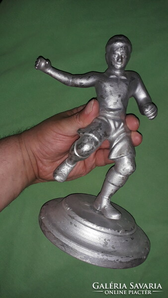 Antique 1950s metal aluminum football player statue 25 x 12 cm as shown in pictures