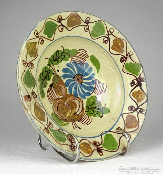 1N276 old Szilágyság flower-patterned earthenware plate