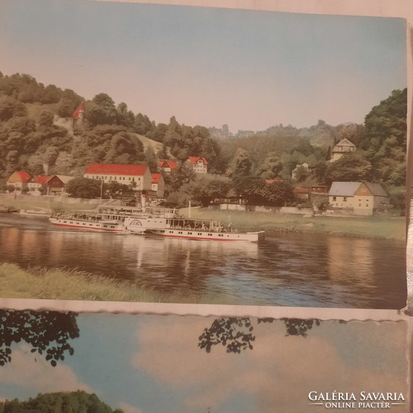 Saxon-Swiss colored post-clean picture postcards from the 1960s, 5 pieces