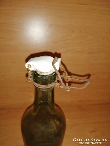 Old small green buckle bottle, bottle (38/d)