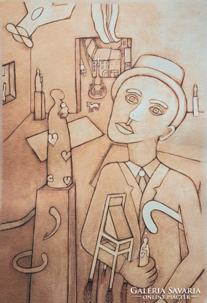 Ef Zámbó István (1950-): Joseph Beuys megnézni a Kovács Margit múzeumot