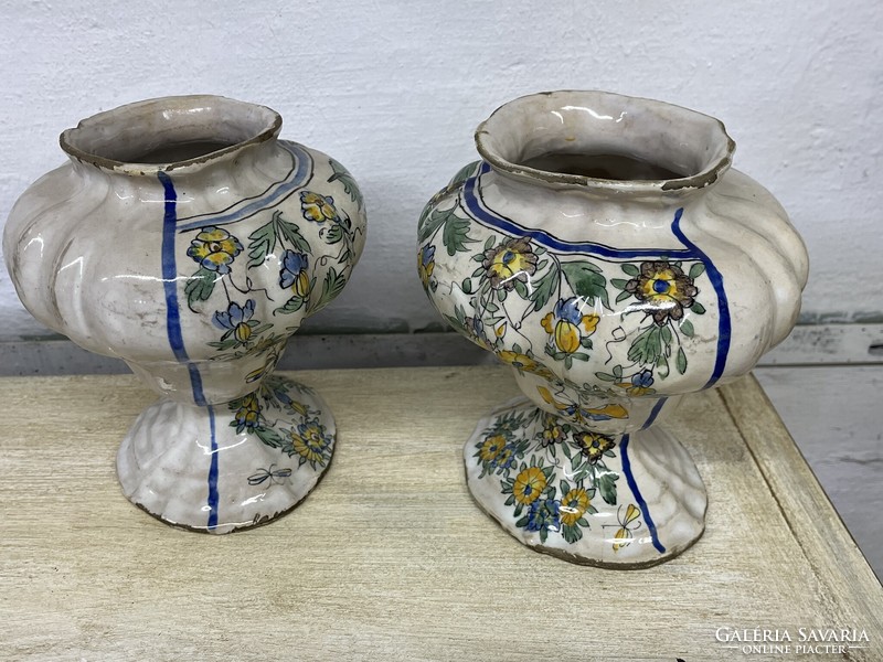 Pair of 18th-century apothecary jars dated 1742