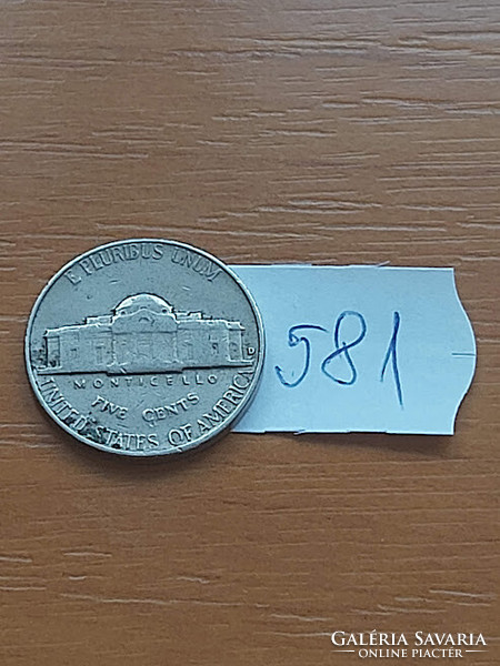 USA 5 cents 1964 d, jefferson 581.