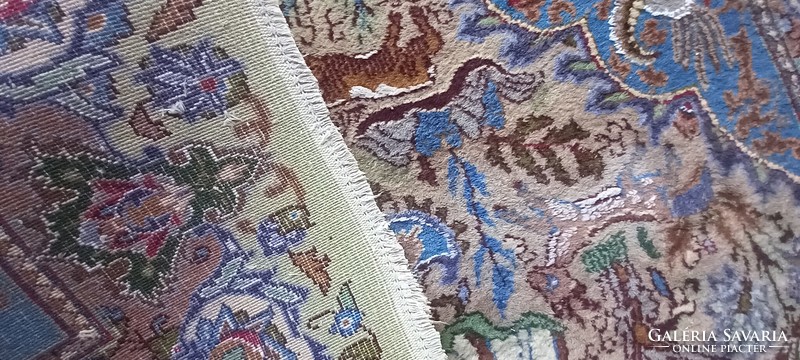 Hand-knotted Iranian Kasmar Persian carpet with animal figures is negotiable