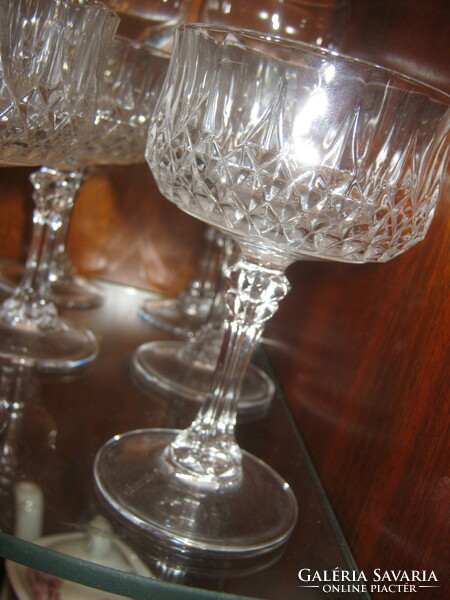 8 Vintage crystal champagne glasses