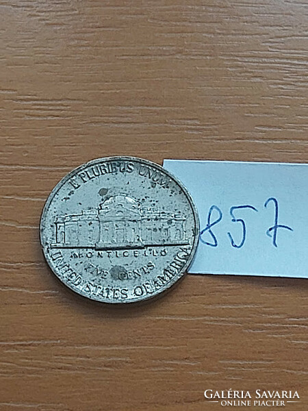 USA 5 CENT 1988  P, JEFFERSON  857.