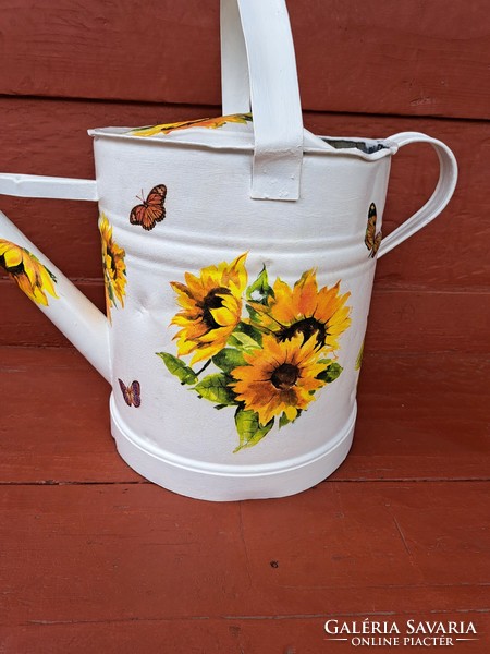 Sunflower Decoupage Decoupage Decoupage Tin Watering Can Butterfly Village Peasant Peasant