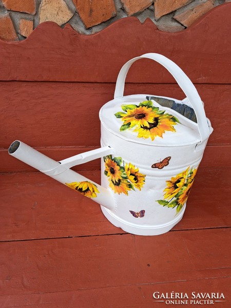 Sunflower Decoupage Decoupage Decoupage Tin Watering Can Butterfly Village Peasant Peasant