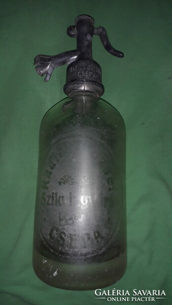 Antique 1929. Fajdkakas head identical soda bottle Radics József Csépa 0.5 l according to the pictures