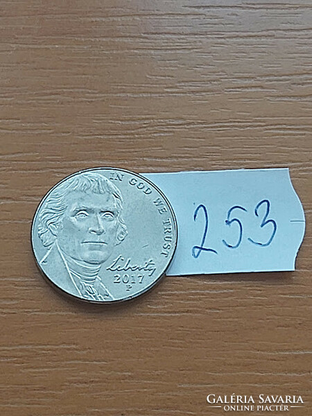 USA 5 CENT 2017  P,  JEFFERSON  253.