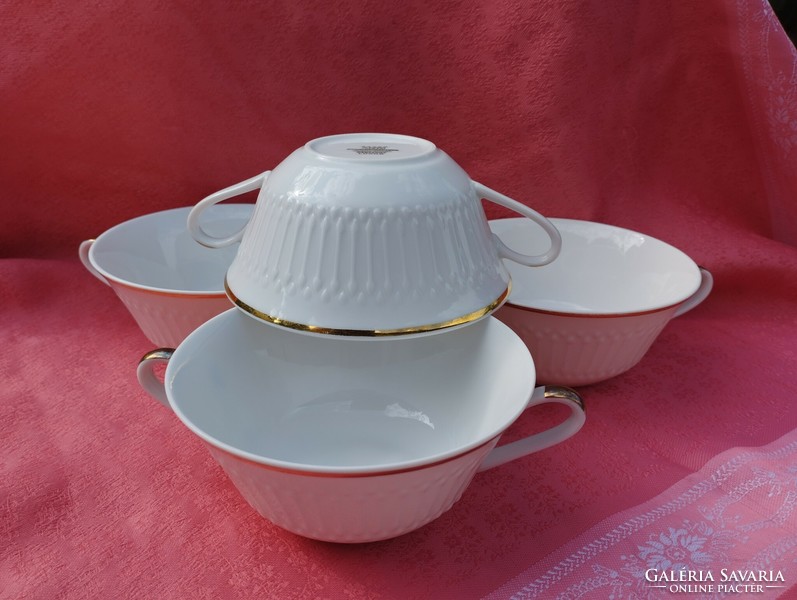 Gyönyörű 2 füles porcelán csésze- tányér
