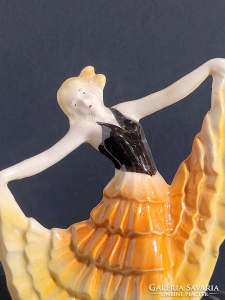 Sitzendorf táncosnő antik régi német porcelán figura balerina táncos nő