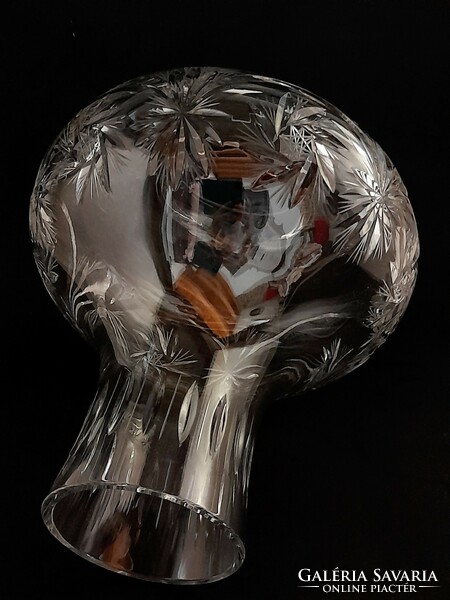 Nagyméretű csiszolt kristály lámpabúra, 25 cm