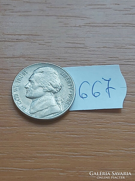 USA 5 cents 1988 d, jefferson 667.