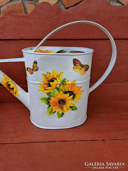 Sunflower Decoupage Decoupage Decoupage Tin Watering Can Butterfly Village Peasant Peasant