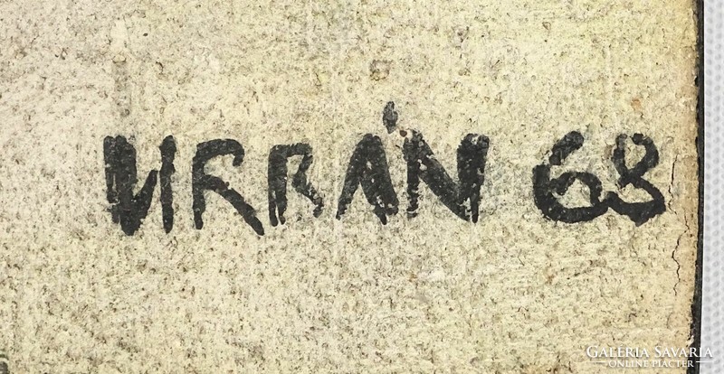 1N746 B. Urbán Teréz : Fekete mázas absztrak fali kerámia 1968 40 x 20 cm