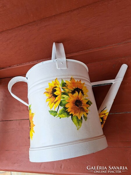 Sunflower Decoupage Decoupage Decoupage Tin Watering Can Butterfly Village Peasant Peasant