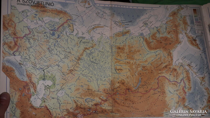 1958. Cartographic company - high school atlas with fold-out pages according to the pictures