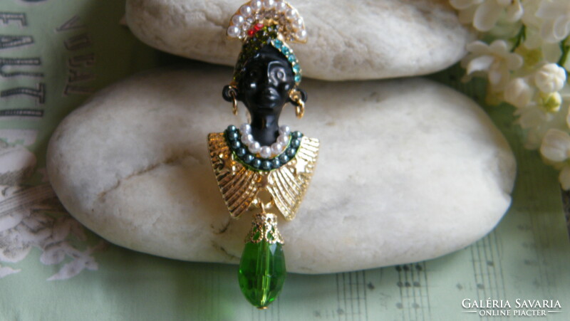 Aranyozott Mór fejes/Szerecsen/ bross