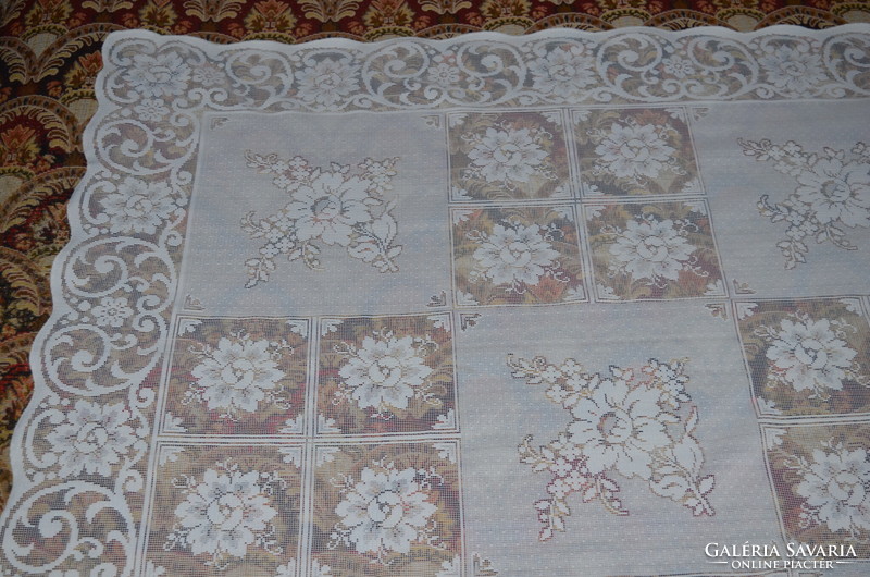 Large machine lace tablecloth ( 248 x 154 ) ( dbz 00127 )