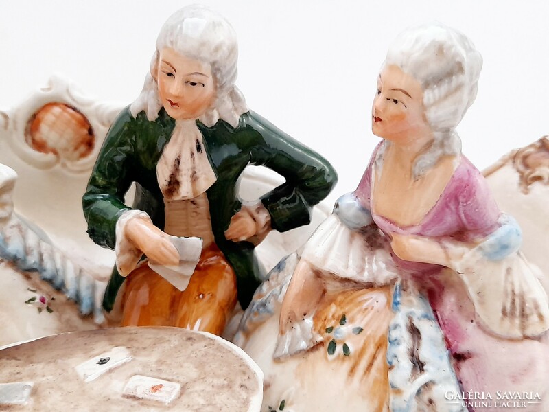 Grafenthal large-scale porcelain group baroque scene, card players