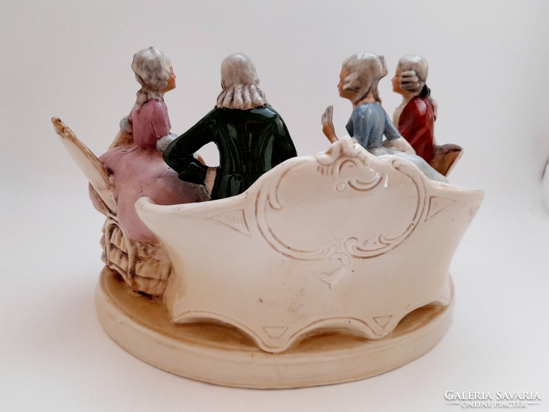 Grafenthal large-scale porcelain group baroque scene, card players