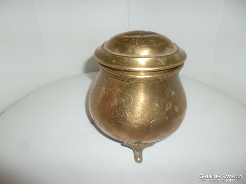 Old marked copper bonbonier sugar holder