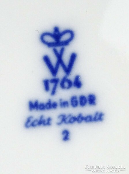 1N290 Régi szélmalmos Wallendorf porcelán dísztányér pár 19.5 cm