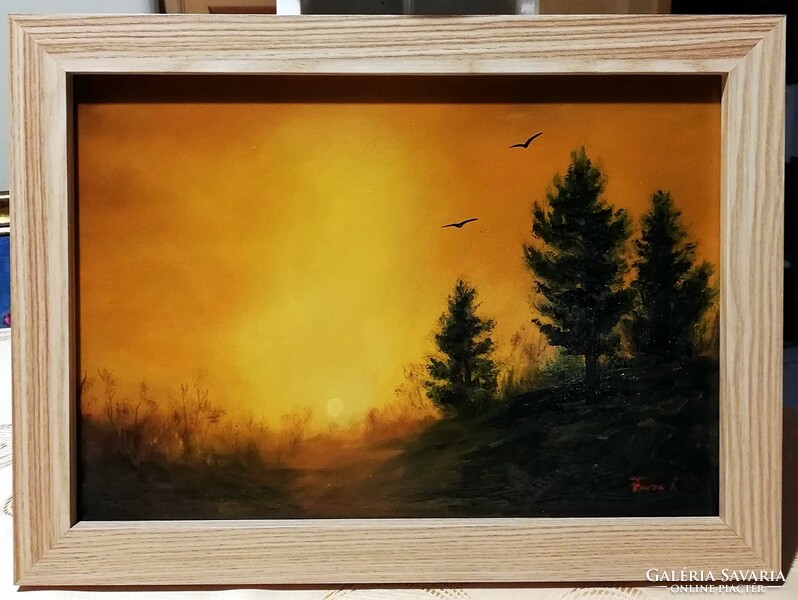 Contemporary painting - twilight chase
