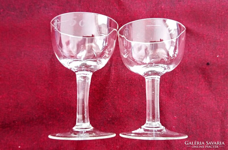 Old crown authenticated glass glass 0.5Dl - 2 pcs together