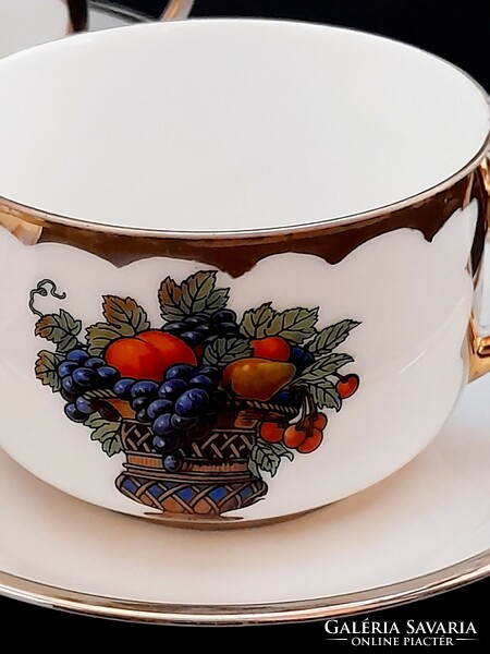 Victoria czechoslovakia porcelán teáscsészék aljjal együtt, 4 db egyben