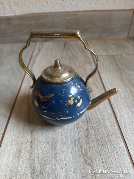 Nice old enamel-painted copper ornament in the form of a spout