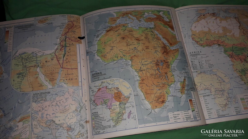 1958. Cartographic company - high school atlas with fold-out pages according to the pictures