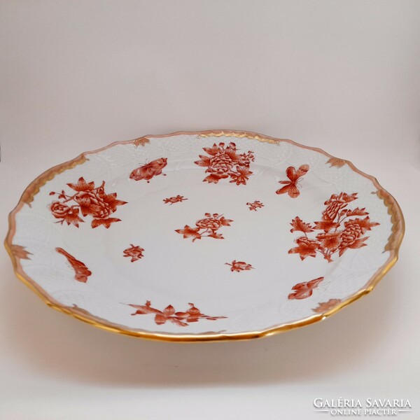 Herend orange giant serving bowl with Victoria pattern (35.5 cm)